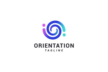 Letter O creative colourful orientation technological logo