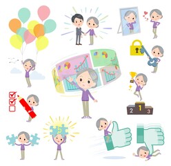 成功やポジティブに関するジャージ高齢女性のセット