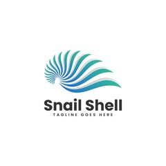 Vector Logo Illustration Snail Shell Gradient Colorful Style.