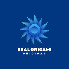 Vector Logo Illustration Origami Gradient Colorful Style.