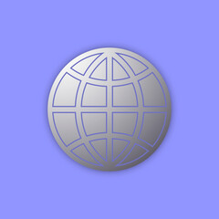 Silver globe icon illustration