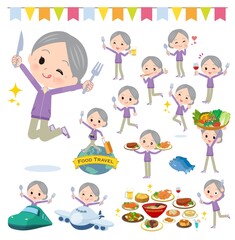 Obraz na płótnie Canvas 食のイベントに関するジャージ高齢女性のセット