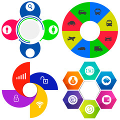 Business infographics. Set of pie chart.