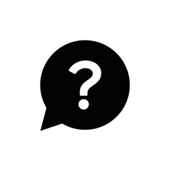 Question mark in speech bubble icon. Chat message icon. Question symbol in a circle. Vector pictogram reference.