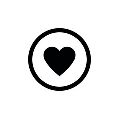 Heart in speech bubble icon. Chat message icon. Heart sign in a circle. Vector pictogram.