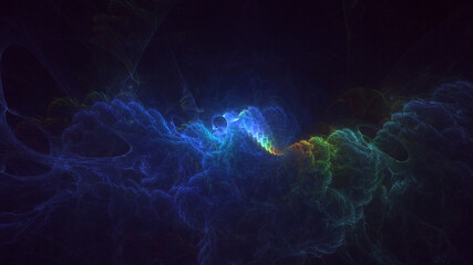 3D rendering abstract colorful fractal light background