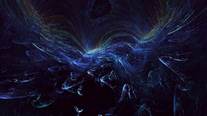 Obraz premium 3D rendering abstract colorful fractal light background