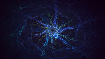 3D rendering abstract colorful fractal light background