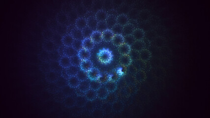 3D rendering abstract multicolor fractal light background