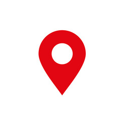 Geolocation map marker label. Map pointer icon. Address designation. GPS location symbol. Pin point sign. Raster pictogram.
