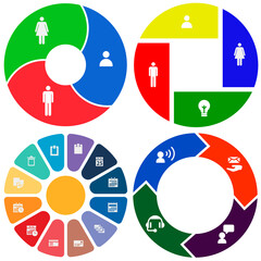 Business infographics. Set of pie chart.