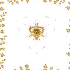 Seamless pattern with interesting doodles on white background. Vintage. Frame.