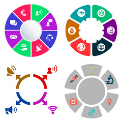Business infographics. Set of pie chart.