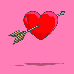 Red heart with arrow love symbol