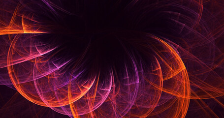 3D rendering abstract multicolor fractal light background