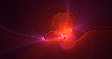 3D rendering abstract colorful fractal light background