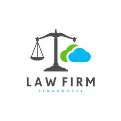 Cloud Justice logo vector template, Creative Law Firm logo design concepts