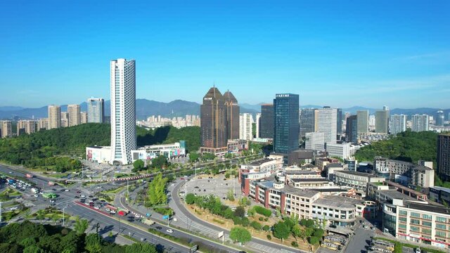 Urban scenery of Tonglu County, Hangzhou City, Zhejiang Province, China