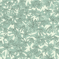 Hand drawn flowers seamless pattern. Floral scetch vector illustration. Hawaiian short style. Fashionable fabric print