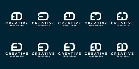 set of letters E D logo design logotype