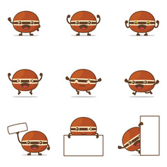 Cute dorayaki cartoon, traditional japanese dessert vector illustration, with happy facial expressions and different poses