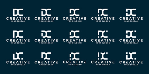set of letters D C logo design business