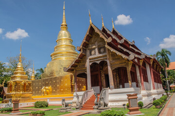 Fototapeta premium Within Wat Phra Singh is a Buddhist temple or Wat in Thai in Chiang Mai province northern of Thailand. 