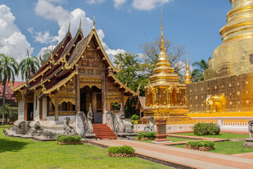 Fototapeta premium Within Wat Phra Singh is a Buddhist temple or Wat in Thai in Chiang Mai province northern of Thailand. 