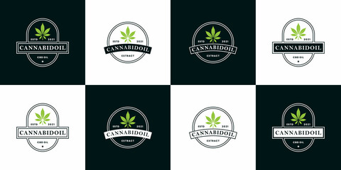 bundle cannabis, extract oil cannabis logo design retro style
