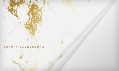 Luxury white and gold background with grunge marble texture.