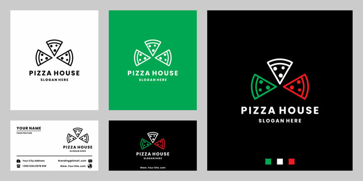 italian pizza, pizzeria food logo design