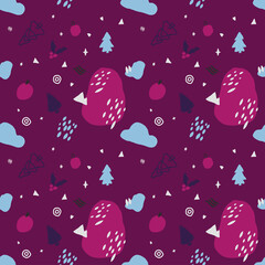 hand drawn abstract winter seamless pattern vector design