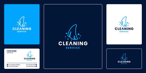 modern cleaning service company, app cleaner junk logo design