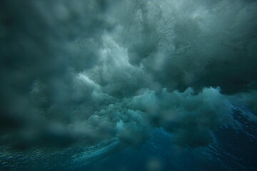 underwater turbulence of a breaking wave.