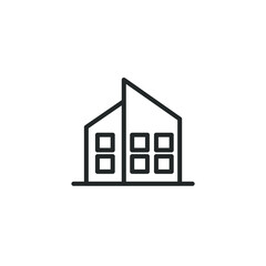 simple building icon on white background