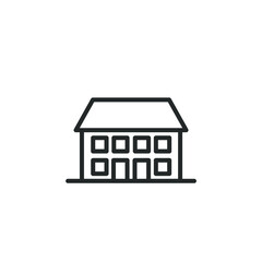 simple building icon on white background