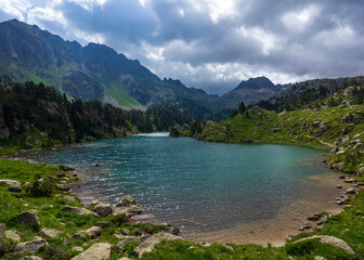 Fototapeta na wymiar The lakes of colomers in the aran valley of the pyrenees