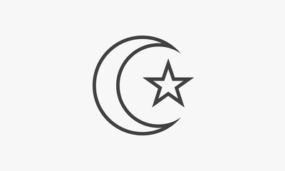 line icon islamic symbol isolated on white background.