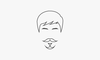 line icon gentleman isolated on white background.