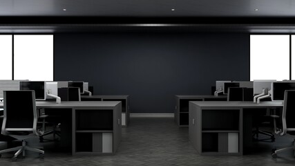 blank wall in the office room for company logo mockup