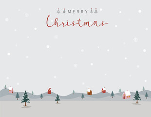 Fototapeta na wymiar Merry Christmas snowy background illustration.