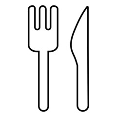 シンプルなフォークとナイフのアイコンイラスト