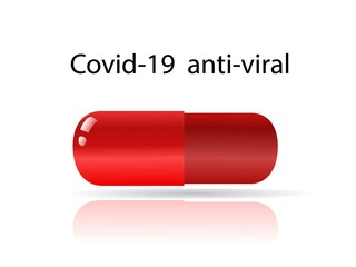Molnupiravir covid-19 antiviral medication drug, vector concept