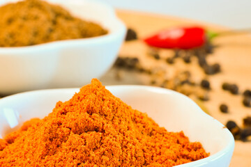 Arabian spice mix Ras-el-Hanout in a closeup