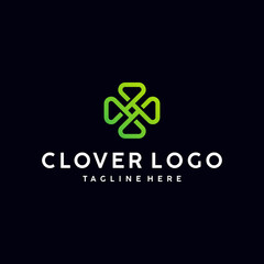 clover logo in modern line style