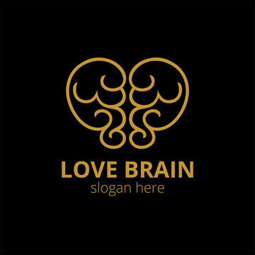 logo with a gold brain image