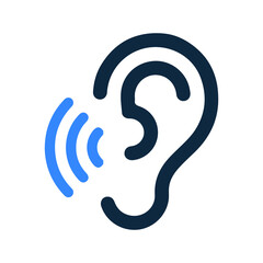 Ear, hearing, otology icon. Simple editable vector illustration.