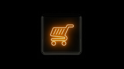 Shopping Cart. Nixie tube indicator digit. Gas discharge indicators and lamps. 3D. 3D Rendering