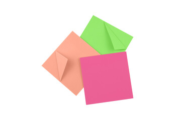 Sticky post it notes isolated on white background.