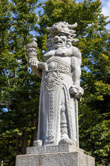  Pagan god Radegast, Radhost hill, Beskydy mountains, Czech republic